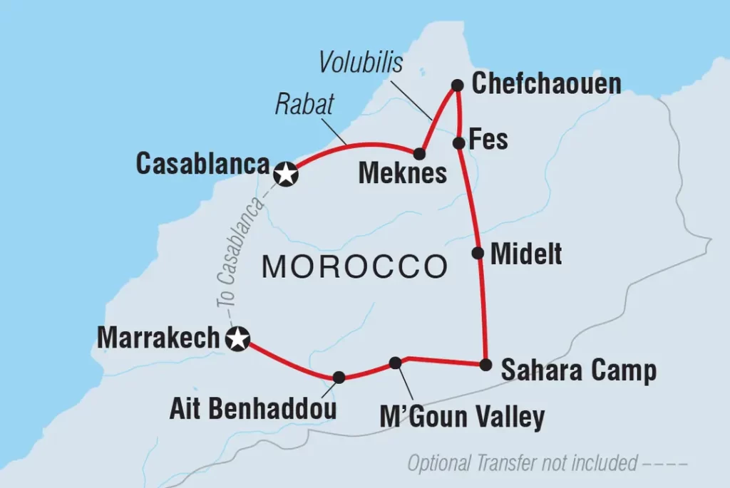 uncovered Morocco map